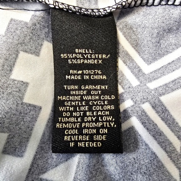 2/$30 ICE Black & White Aztec Print Liquid Knit Womens‎ Dress Size XL Long Maxi - Picture 9 of 11